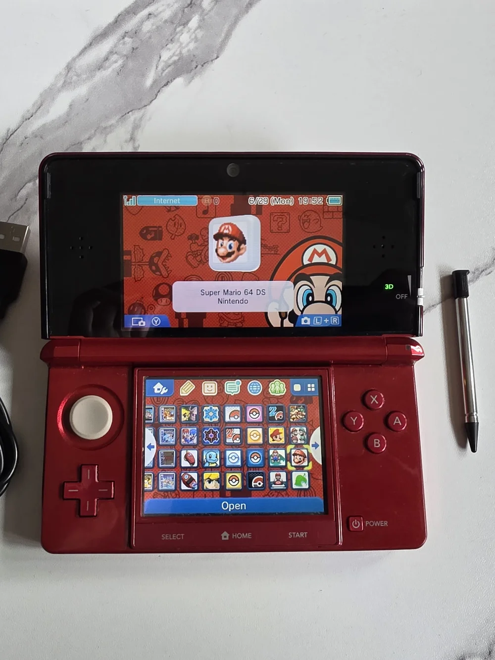 Nintendo 3DS Red Handheld Console - Pokémon Bank Ready